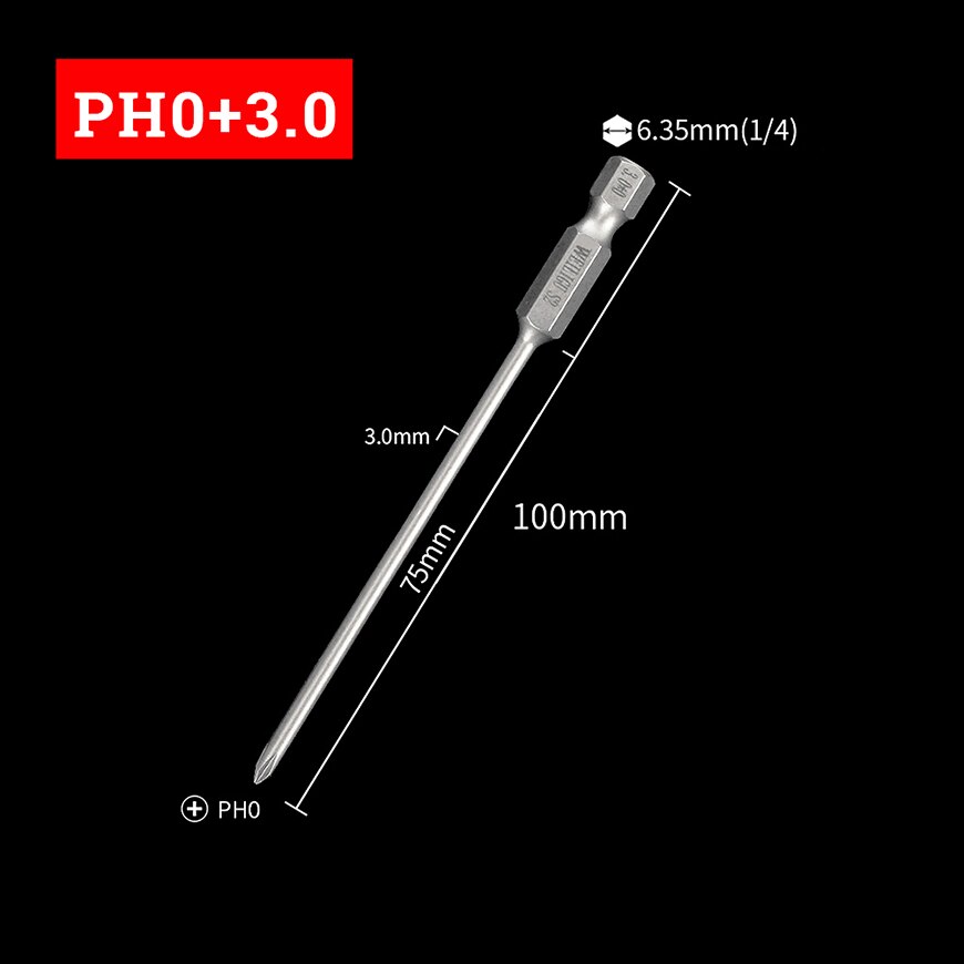 

Магнитные крестовые биты для отвертки S2 1/4", PH0 PH1 PH2 100 мм 120 мм