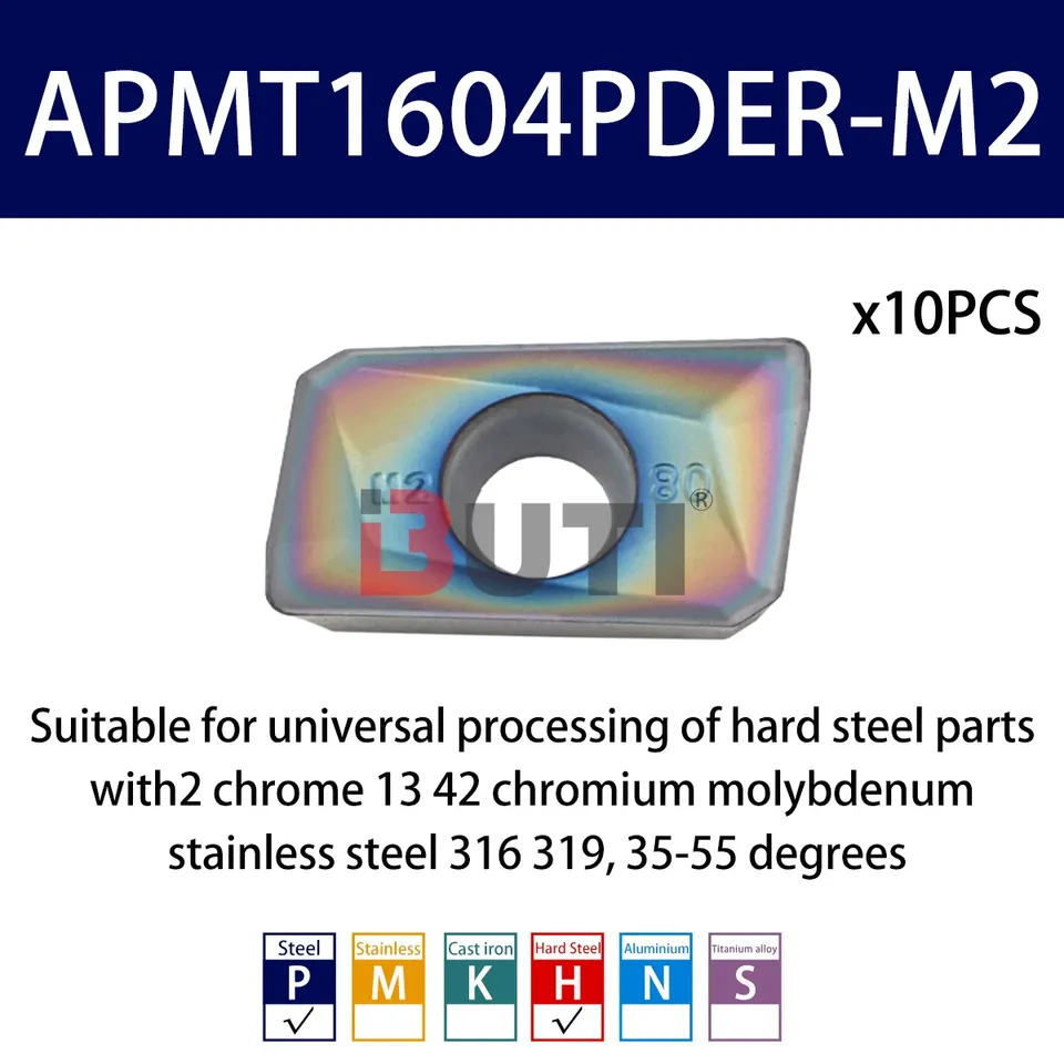 

APMT1135/1604PDER-XM Нано-синий станок для обработки и фрезерных лезвий из высокотвердого сплава с ЧПУ, семицветный фрезерный станок из закаленной стали Cutte