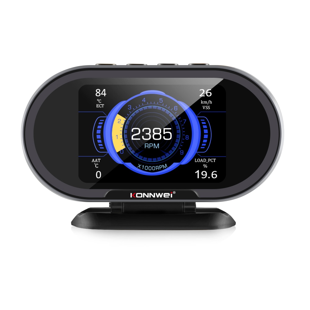 

KONNWEI KW206 Obd 2, автомобильный бортовой компьютер OBD2, автомобильный сканер, потребление топлива, датчик температуры воды, цифровой дисплей HUD