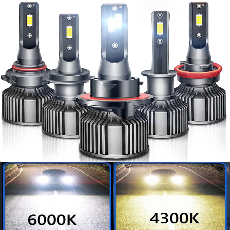 

H11 Светодиодная фара 4300K Противотуманная фара 9007 HB5 9006 9005 HB3 HB4 H19 H11B H4 5202 H7 H13 9008 H16 PSX24W PSX26W Автомобильные фары 12 В 2 шт.