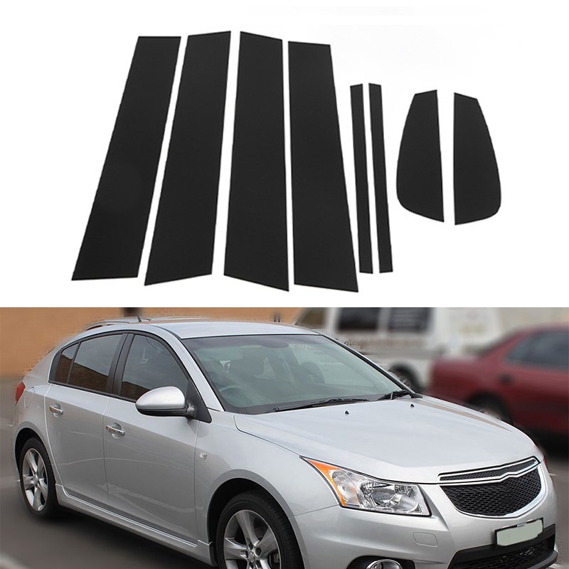 

Chevrolet Cruze Facelift Hatchback 2013-2015 Глянцевый Черный Хром Стиль Дверное Окно BC Колонка Наклейки Поликарбонат Хром А...
