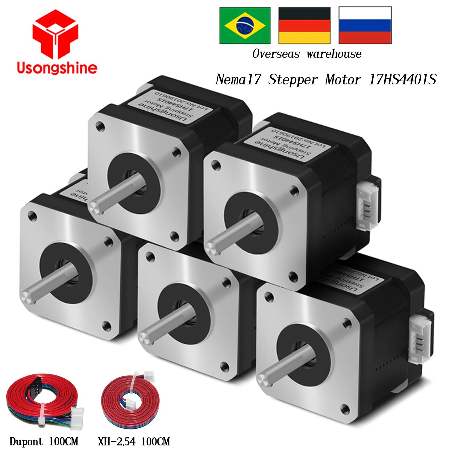 

Шаговый двигатель Usongshine 17HS4401S 42BYGH 1.5A для 3D принтеров