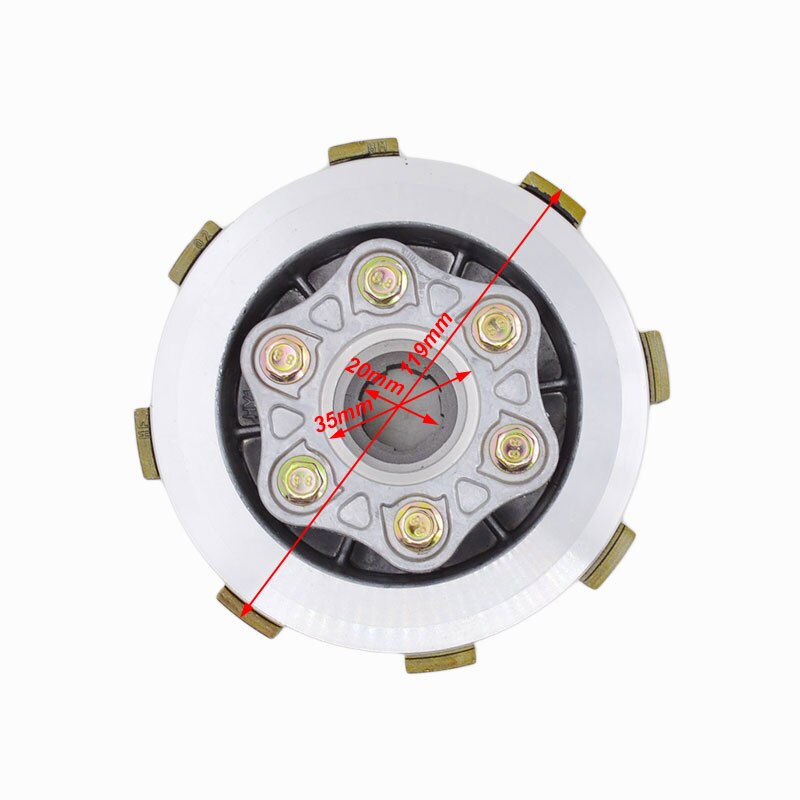 

Торцевая муфта для мотоцикла, 6 колонок, 6 шт., фрикционный диск, торцевая Муфта в сборе для CG150 CG175 CG200 CG250 ATV багги