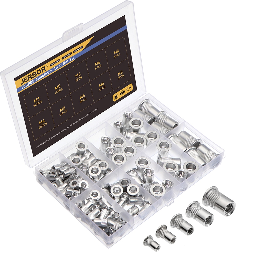 

Алюминиевые заклепки JERBOR flat head rivet nut M3 M4 M5 M6 M8