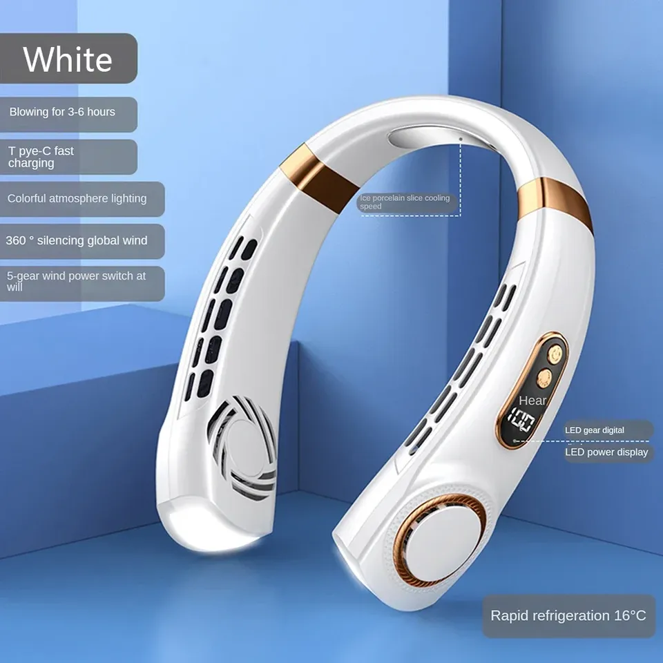 

Xiaomi MIJIA Подвесной шейный вентилятор Магнитный охладитель для льда Цифровой дисплей Перезаряжаемый кондиционер Шейный вентилятор с красочным светом