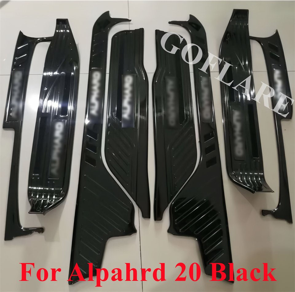 

Накладки на внутренние пороги дверей For Toyota Alphard Vellfire 20 ANH20 2008 2009 2010 2011 2012 2013 2014 внутренних салона передние задние штатная установка блицовки порогов внутренних салона