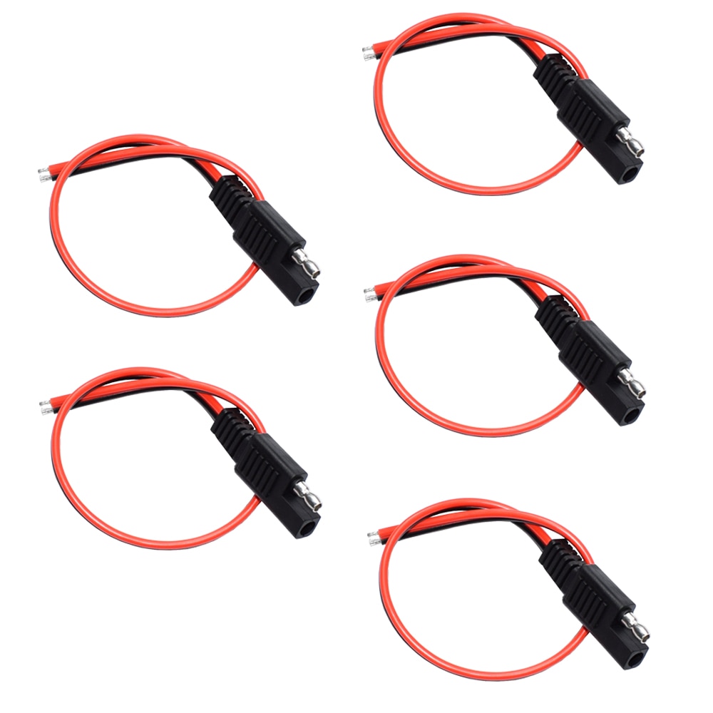

5 шт. автомобильный удлинительный кабель SAE 18AWG 30 см 2-контактный с соединительным кабелем SAE быстроразъемный удлинительный кабель