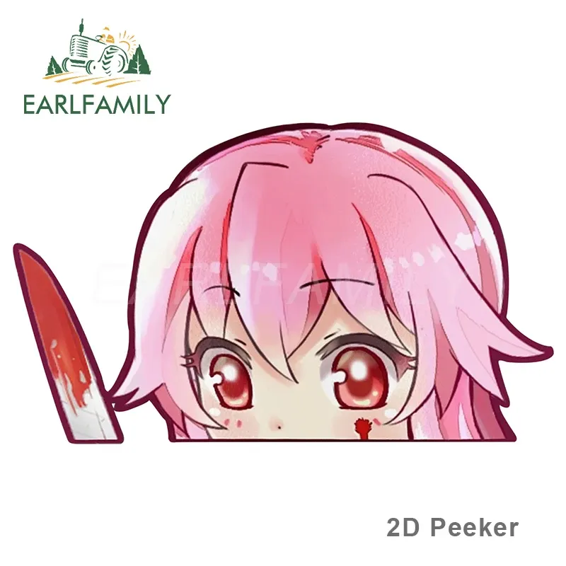 

EARLFAMILY Yuno Gasai Peeker автомобильная наклейка аниме большая голова виниловая наклейка на заднее лобовое стекло багажник автомобильные аксессуары