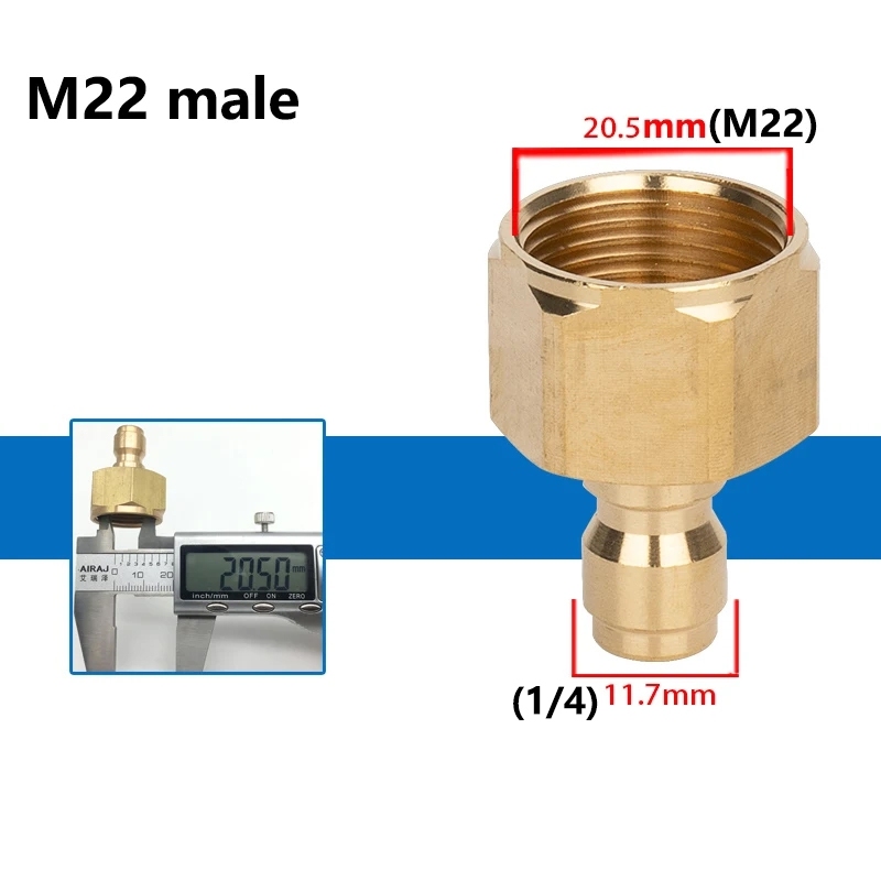 

Набор Бронзовых Адаптеров Для Мойки Высокого Давления M22-14 Мм/15 Мм До 1/4 Дюйма