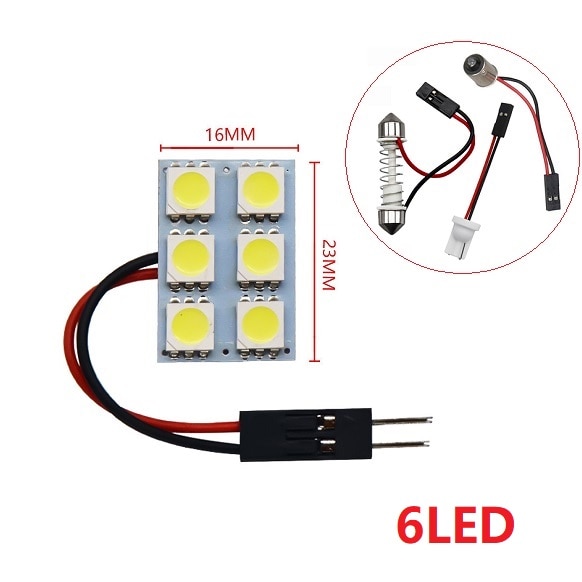 

Автомобильная светодиодная панель T10 Festoon 5050 48/24/15/12 SMD, супер светильник я Лампа BA9S T10 12 В, лампа для чтения в багажнике, 3 адаптера