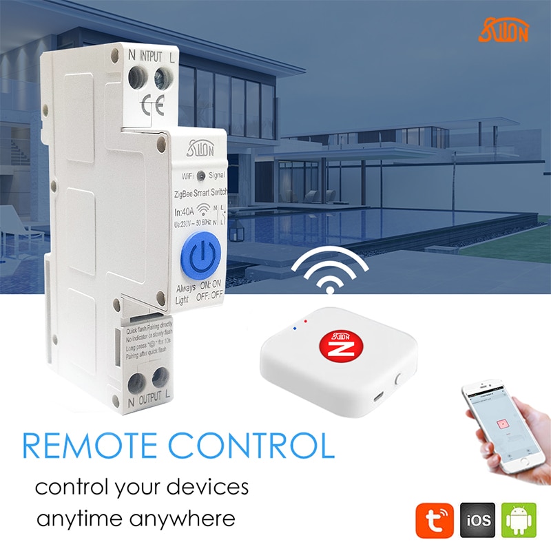 

Автоматический выключатель ZigBee для умного дома 1P