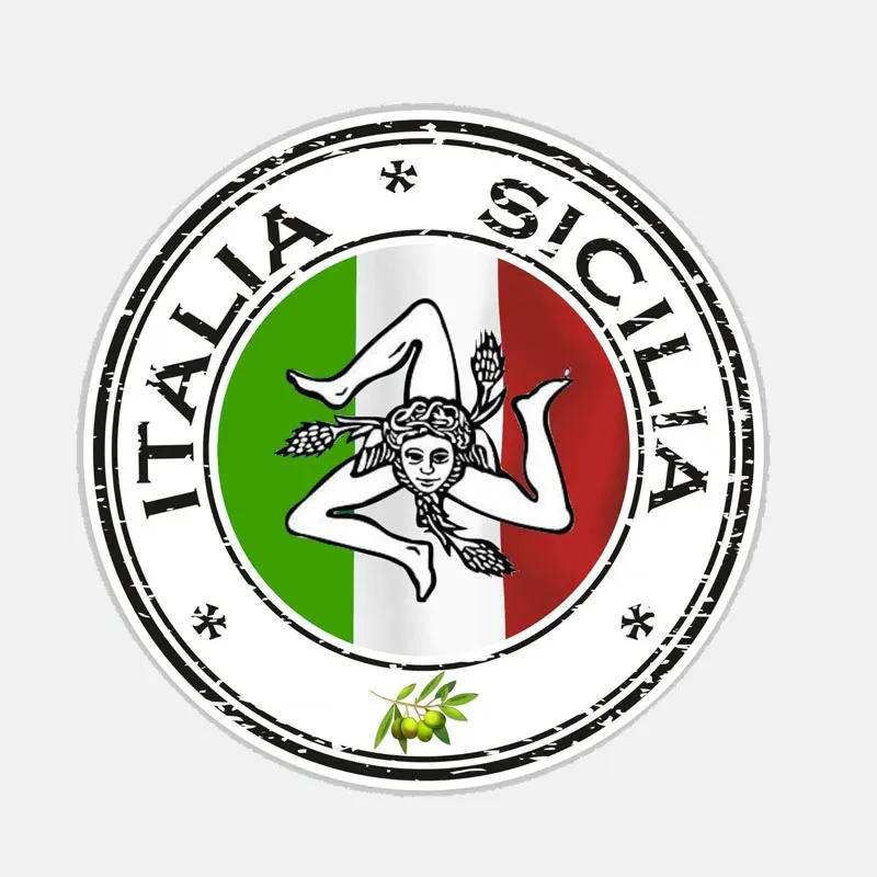 

Наклейка Sicilia с гербом Италии, герб Италии, Круглый флаг, эмблема, винил, фотообои, грузовики, водонепроницаемый ноутбук