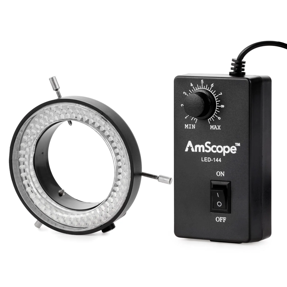

Поставки AmScope 144-LED микроскоп кольцевой светильник с адаптером