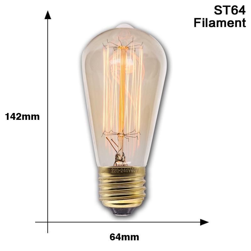 

Парксон ретро лампа накаливания Эдисон dimmable E27 40Вт