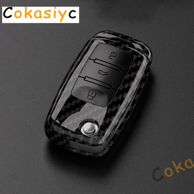 

Чехол для ключа автомобиля из углеродного волокна ABS для VW Volkswagen Polo Tiguan Passat B5 B6 B7 Golf 4 5 6 MK6 Jetta Lavida для Skoda Octavia