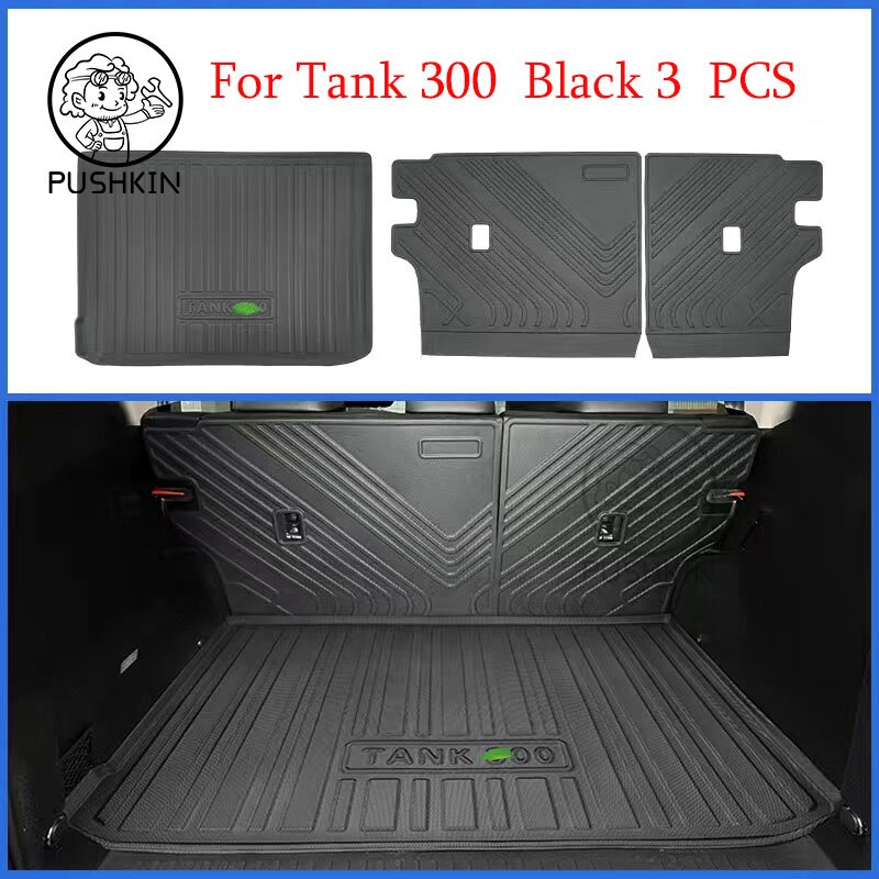 

Для Great Wall GWM WEY Tank 300 2024 2023 автомобильные аксессуары подкладка для груза специализированный напольный коврик для багажника TPO водонепроницаемый прочный ковер