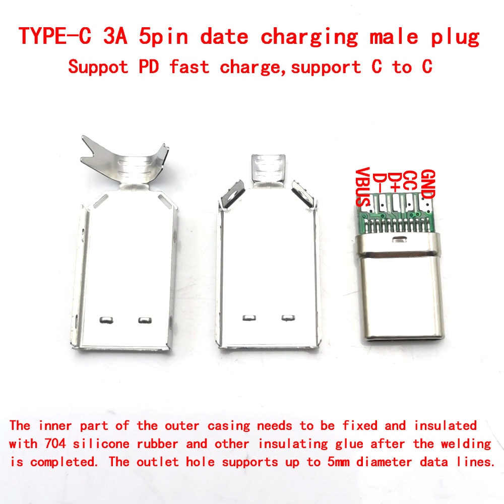 

5 комплектов, 5 контактов, планшетов, USB 3,1, 3 А