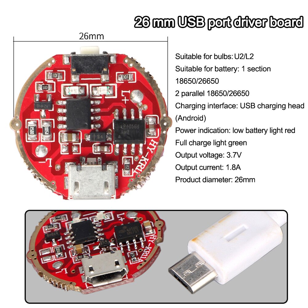 

Драйвер платы зарядного порта occkic USB28 для фонарика