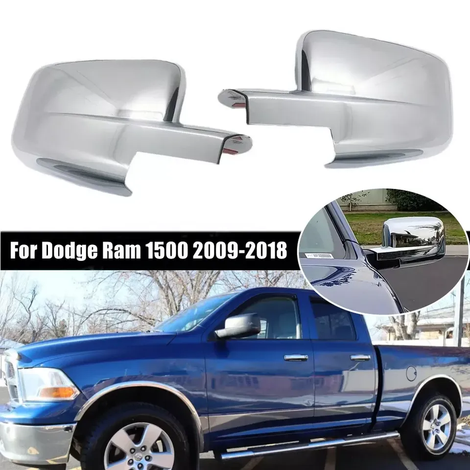 

Для Dodge Ram 1500 2009-2018 Автомобильная наклейка на боковое зеркало заднего вида Крышка крыла Внешняя дверь Задний вид Накладка на корпус Хром Серебристый ABS