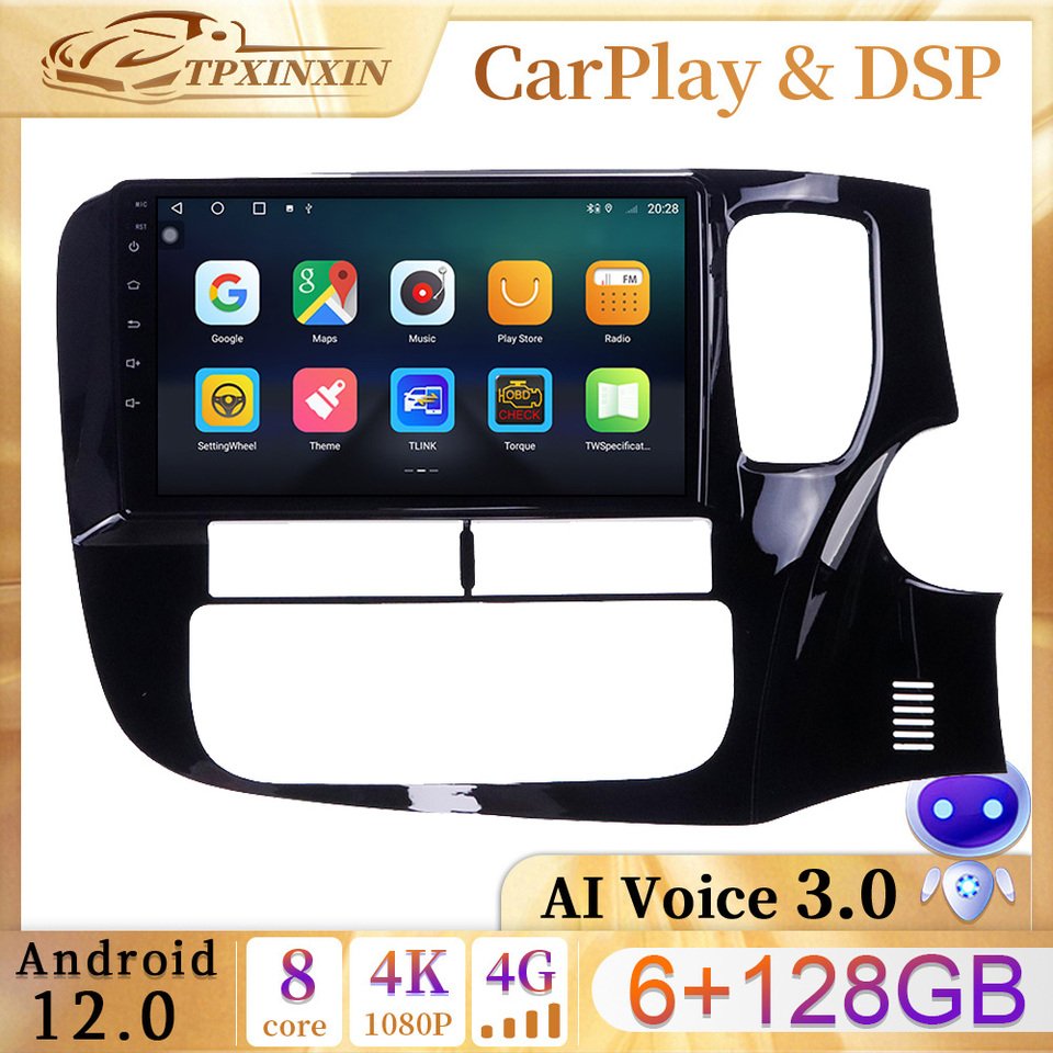 

8 + 128 ГБ Android 12 Автомобильный DVD-мультимедийный плеер для Mitsubishi Outlander 3 2012-2018 2DIN 4G GPS Радио Видео Стерео головное устройство