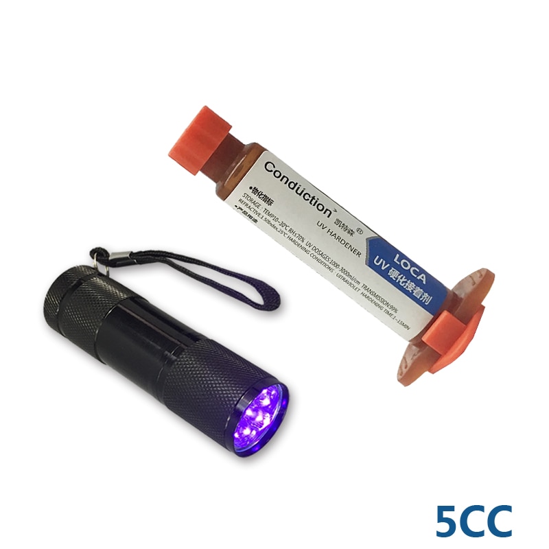 

tp-2500 УФ-клей LOCA Жидкий оптический прозрачный клей 5 мл 10 мл tp2500 + УФ-лампа для резки для ремонта сенсорного экрана сотового телефона