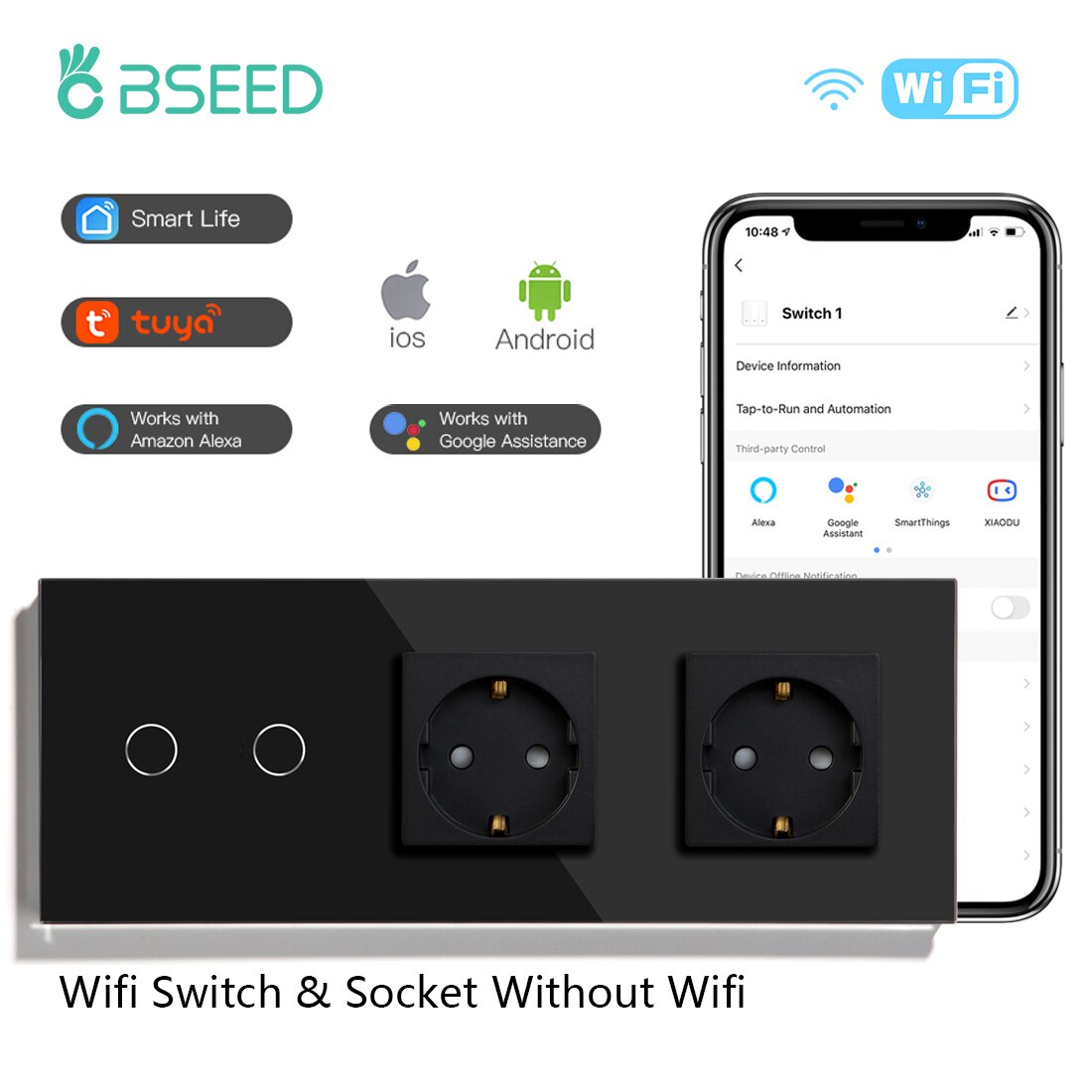 

Сенсорные выключатели BSEED Wi-Fi 1/2/3 клавиш