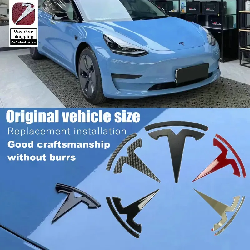 

Эмблема переднего и заднего багажника Tesla, подходит для модели 3, Y металлический логотип, замена заднего и заднего логотипа, затемнение