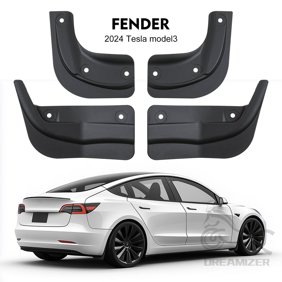 

Брызговики ТПЭ передние и задние оригинальные, для Tesla Model 3 2024