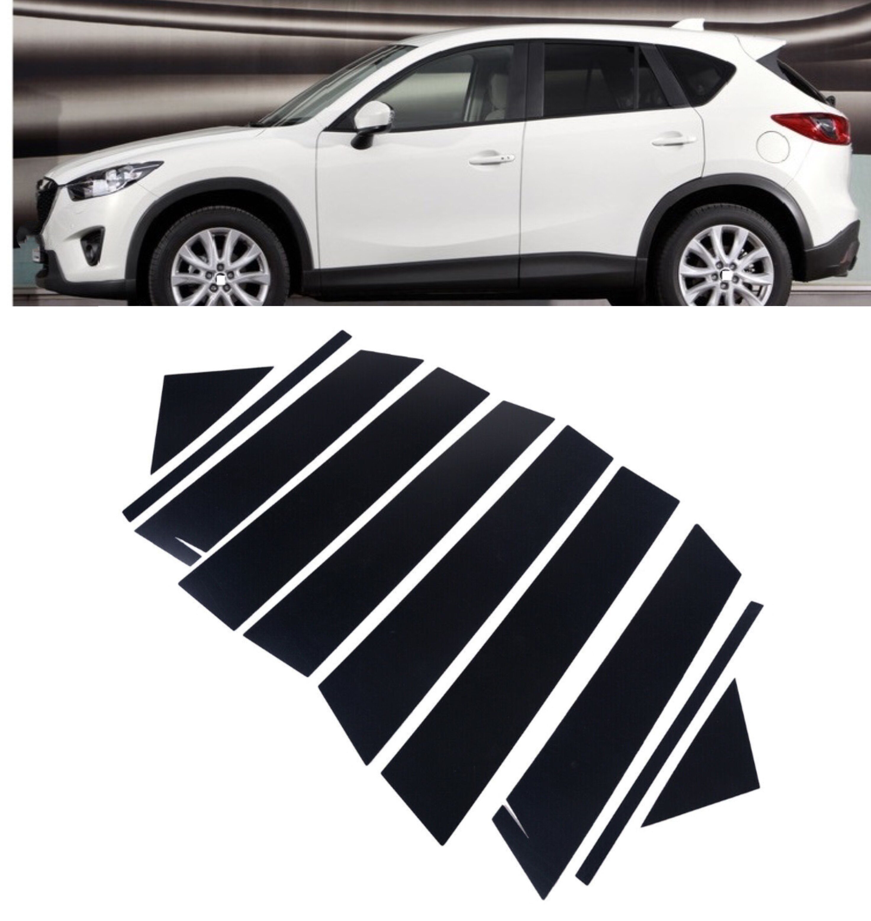 

Глянцевые черные столбы, подходят для Mazda CX-5 2013 2014 2015 2016, автомобильная дверь, окно, отделка, наклейка, Обложка, наклейка, автомобильные аксессуары