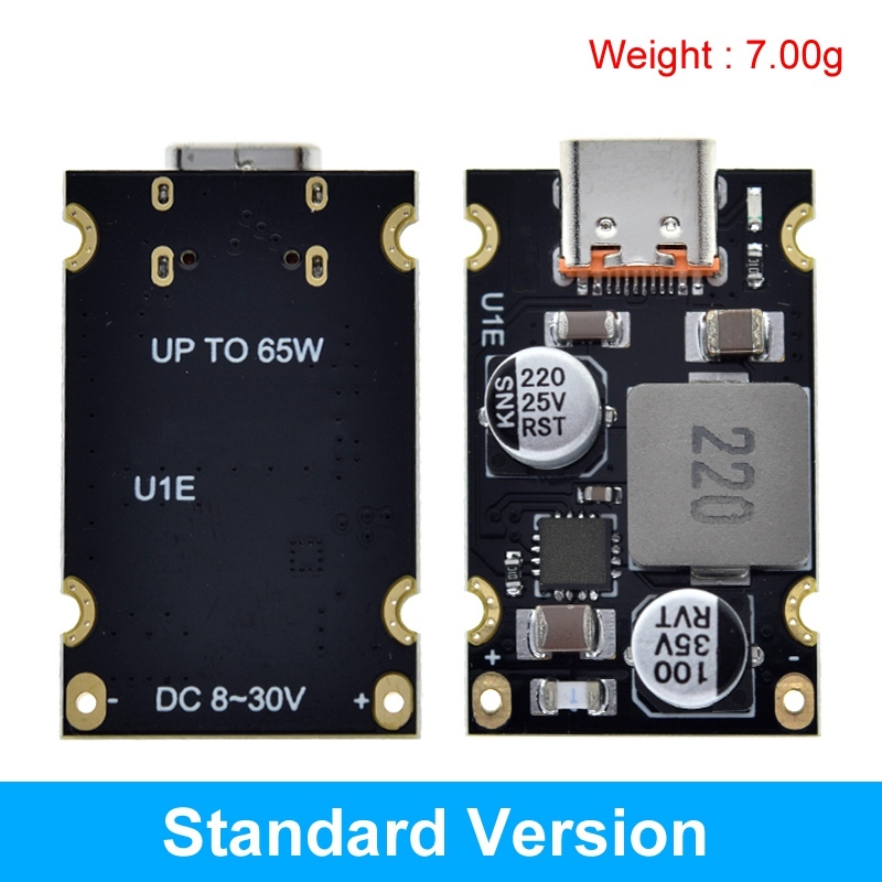 

QC4.0 QC3.0 Type-C USB PD65W Модуль адаптера быстрой зарядки DC8-32V 3,25A 65 Вт Понижающий модуль для Huawei SCP/FCP Apple PD