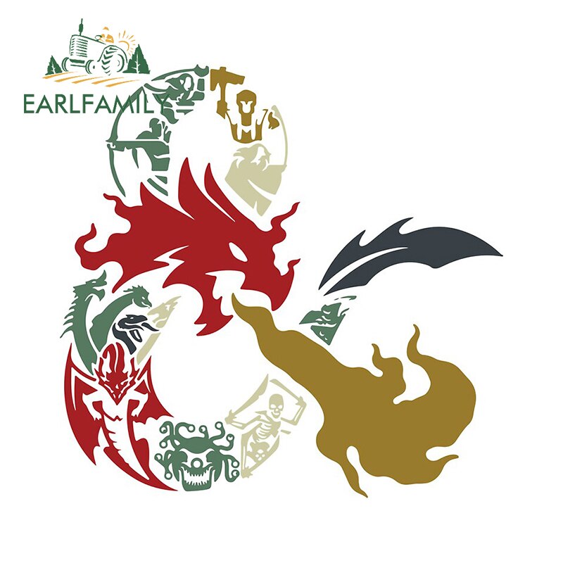 

EARLFAMILY 13 см x 12,8 см для подземелья, драконы, автомобильные наклейки, холодильник, тонкая наклейка, автомобильные аксессуары, граффити, виниловый материал, Декор