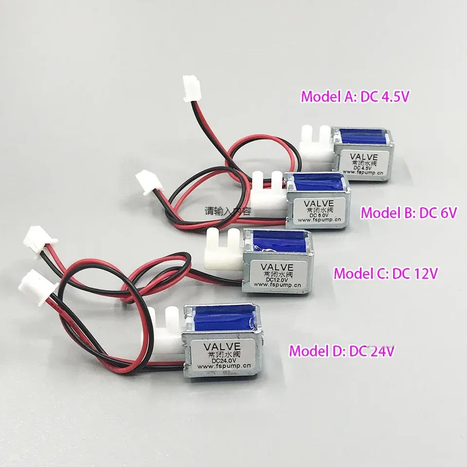

Мини электромагнитный клапан 4.5V 6V 12V 24V