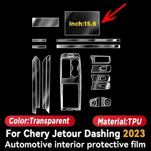 

Для Chery Jetour Dashing 2023 Автомобильная центральная консоль медиа приборная панель навигация ТПУ Защита от царапин пленка аксессуары для салона автомобиля