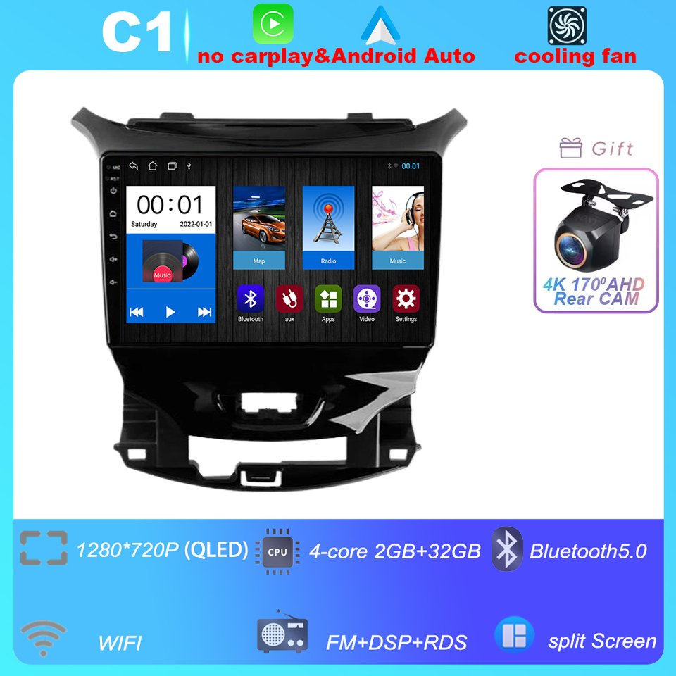 

Автомобильный радиоприемник Android 14 для Chevrolet Cruze 2 2015-2023, беспроводной Carplay, авторадио, мультимедийный навигационный плеер, головное устройство WIFI 4G