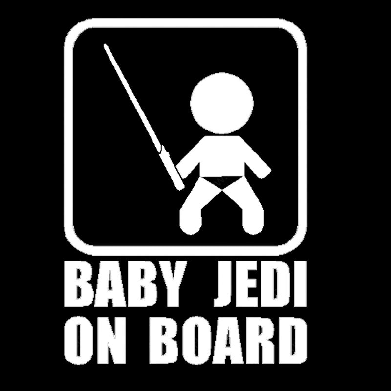 

BABY JEDI ON BOARD Стикеры для стайлинга автомобилей Cool Baby Take The Sword Забавная наклейка на хвост автомобиля автозапчасти 10,7*15 см