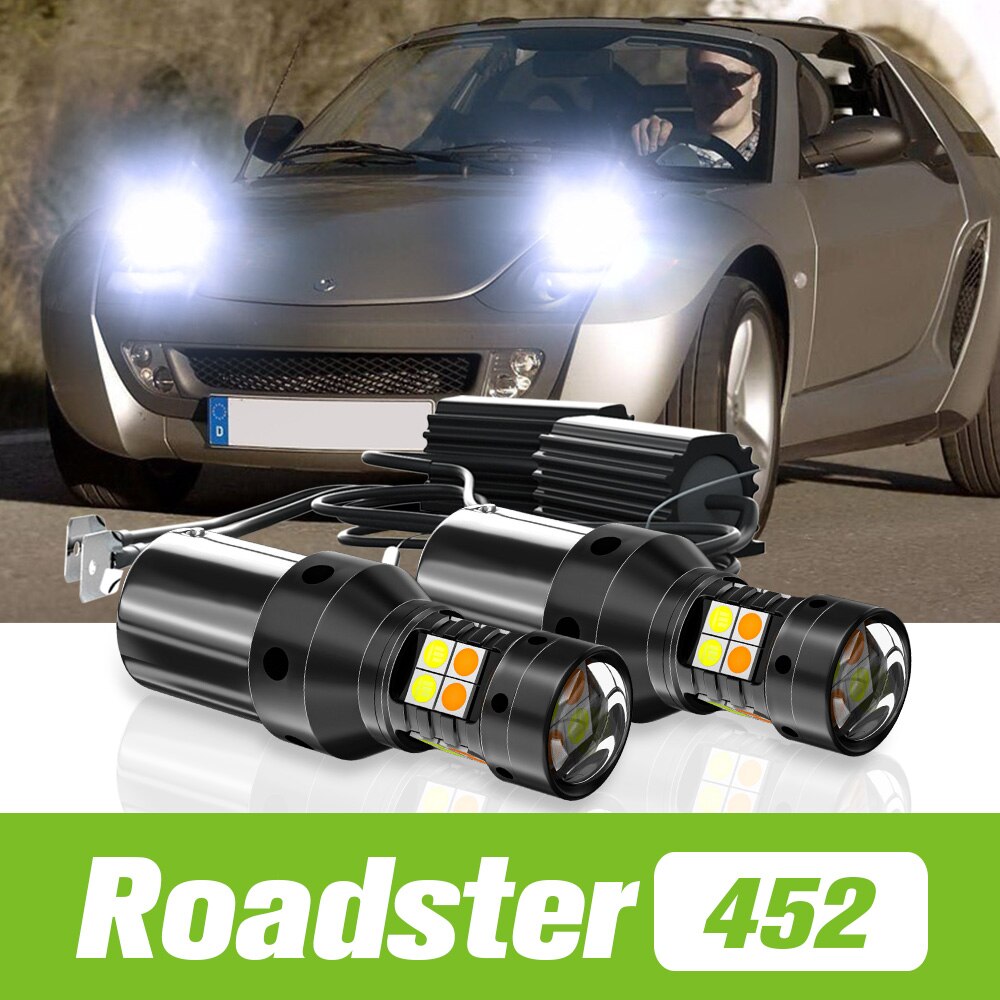 

2 шт. для Smart Roadster 452 двухрежимный светодиодный указатель поворота + дневные ходовые огни DRL 2003 2004 2005 аксессуары