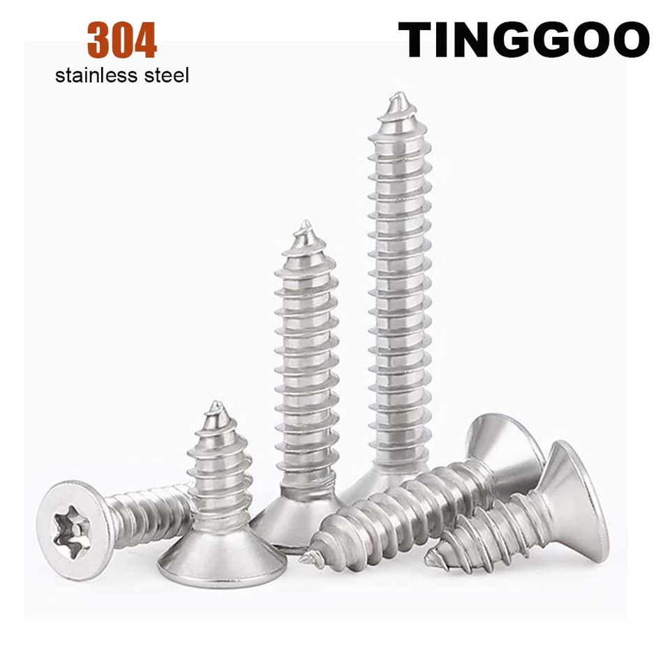 

TINGGOO Саморезы по дереву шестилопастные Torx из нержавеющей стали M2-M6