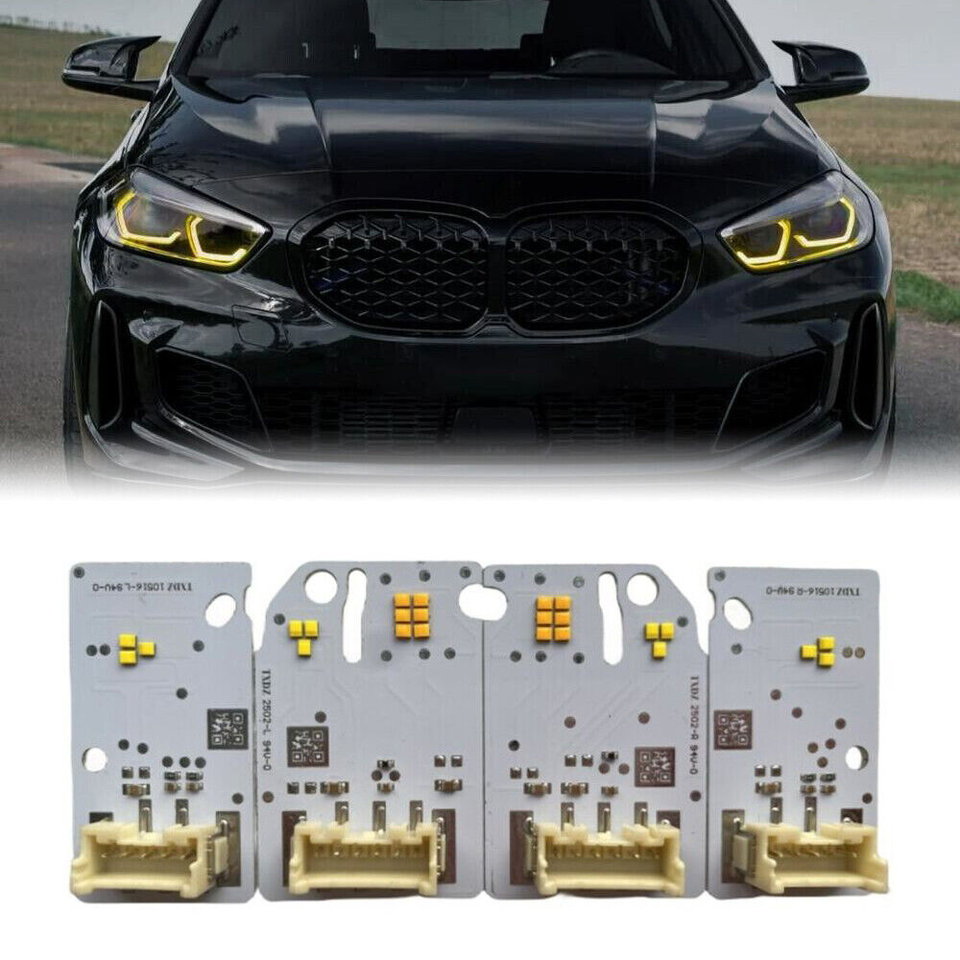 

Желтые глаза ангела DRL для 2019 - 2023 BMW 12 серии F40 118i F44 228IX M235IX фонари головного света дневные фонари набор панелей красный синий