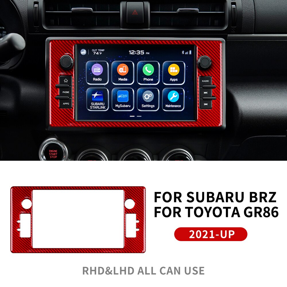 

Настоящая мягкая наклейка из углеродного волокна для Subaru BRZ, Toyota GR86 2021 2022 2023 2024, крышка навигационной панели, аксессуары для внутренней отделки