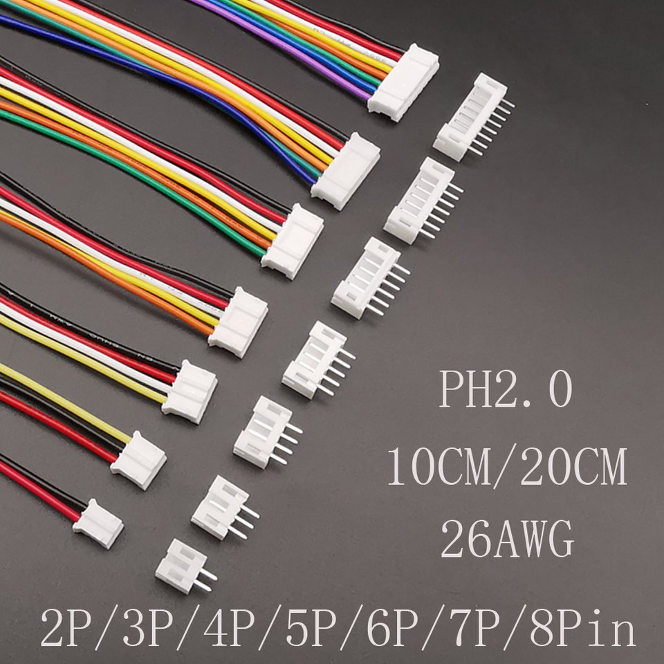 

Разъемы Micro JST PH 2.0 2/3/4/5/6/7/8 pin 26AWG 5 комплектов