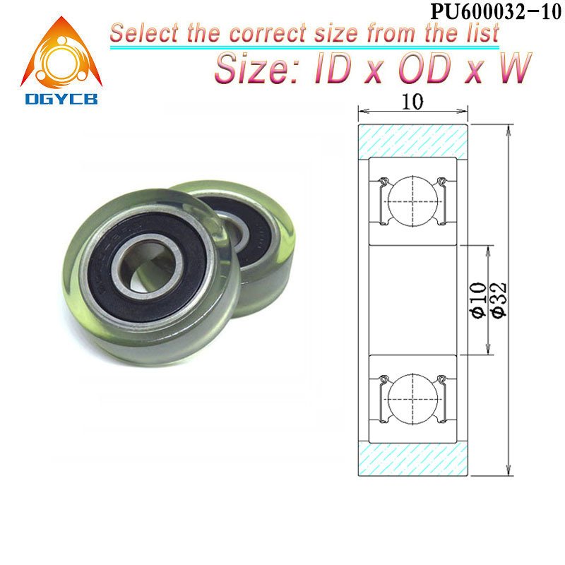 

Полиуретановые ролики dgycb 10x32x10 мм