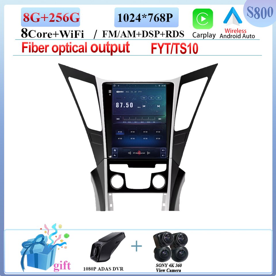 

9,7 Android 14 для Hyundai Sonata YF 8 2010-2018 Экран Автомобильная навигация Стерео головное устройство Радиоплеер 5G WIFI Carplay