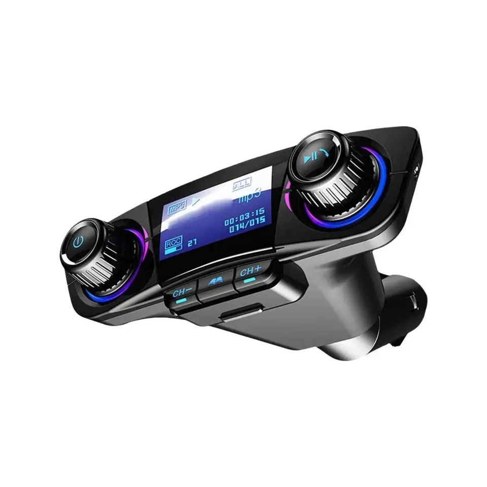 

Bluetooth FM-передатчик BT5.0 Автомобильный комплект громкой связи TF AUX USB-карта Флэш-карта Двойной порт Аксессуары MP3 Выход 3,5 мм Плеер Привод I8D4