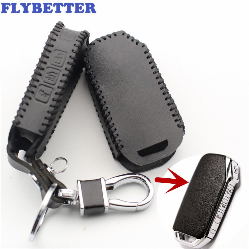 

Чехол FLYBETTER из натуральной кожи с 4 кнопками и умным ключом без ключа для Kia Sportage Ceed Sorento Cerato Forte K900
