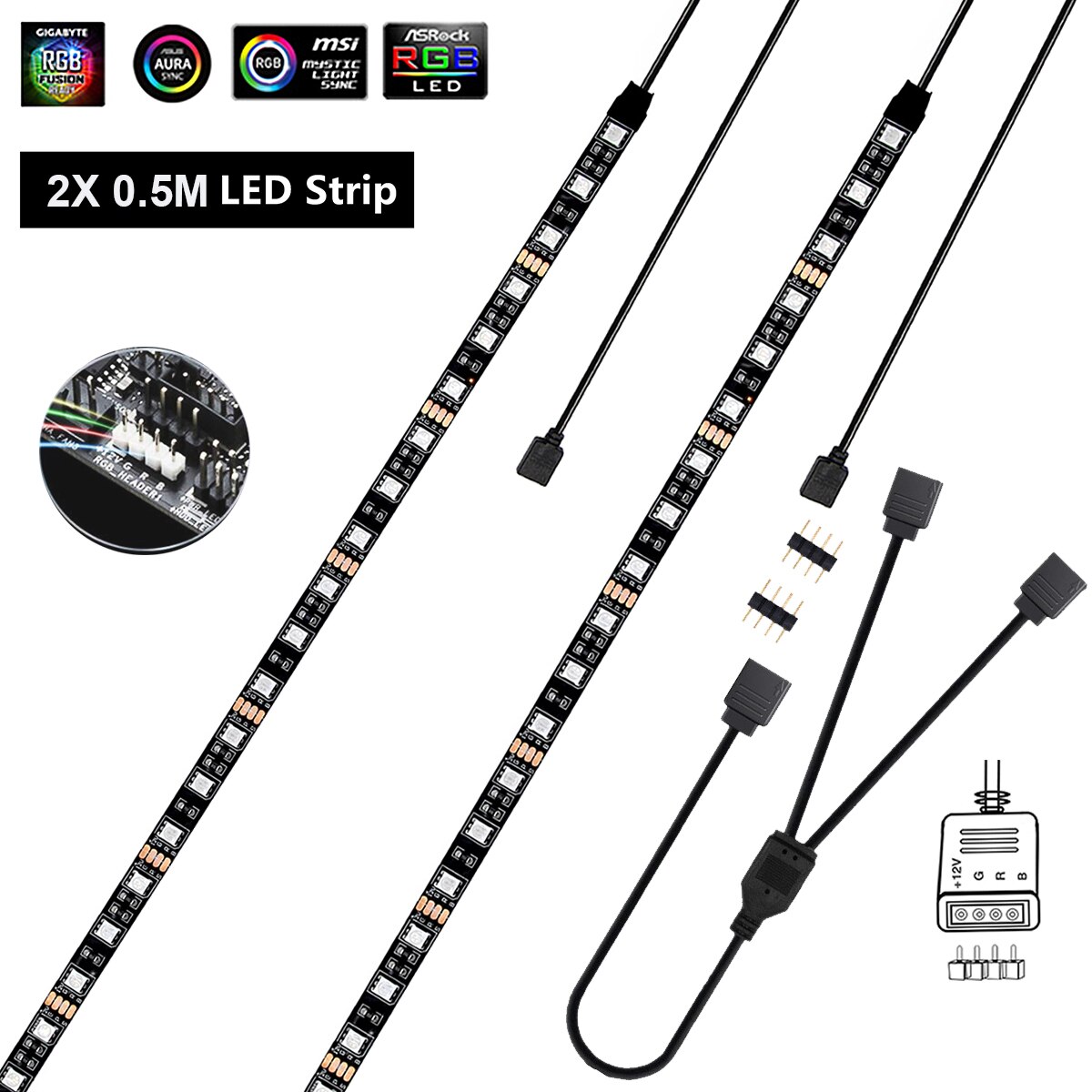

YSRSAI RGB светодиодная лента 5050 для Aura Sync 12В
