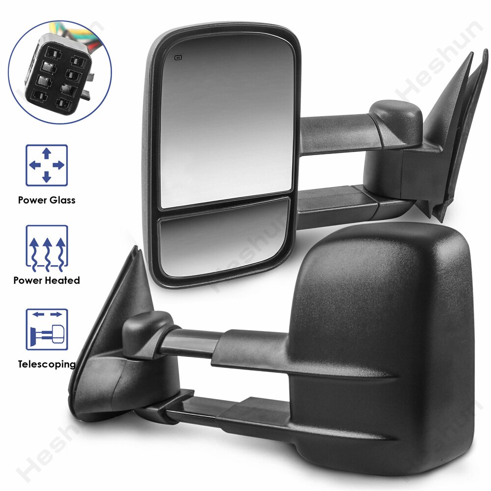 

Пара буксирных зеркал с подогревом для 1999 2000 2001 2002 Chevy Silverado Tahoe Suburban GMC Yukon Denali Sierra 1500 2500 3500 HD