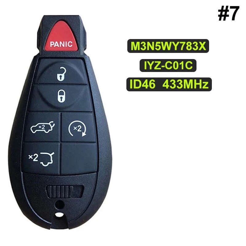 

Безключевой ключ для Chrysler Dodge Caravan Jeep Grand Cherokee 2011-2019 годов, умный Автомобильный ключ M3N5WY783X 5026591AK, флэш-чип 433 МГц 46