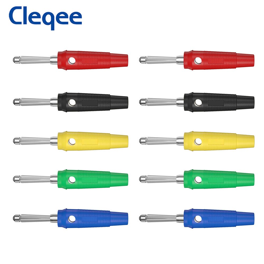 

Cleqee P3008 10 шт. 4 мм медный Банановый штекер винтовой Локер или сварной ПВХ изолированный Штабелируемый разъем для усилителя динамика