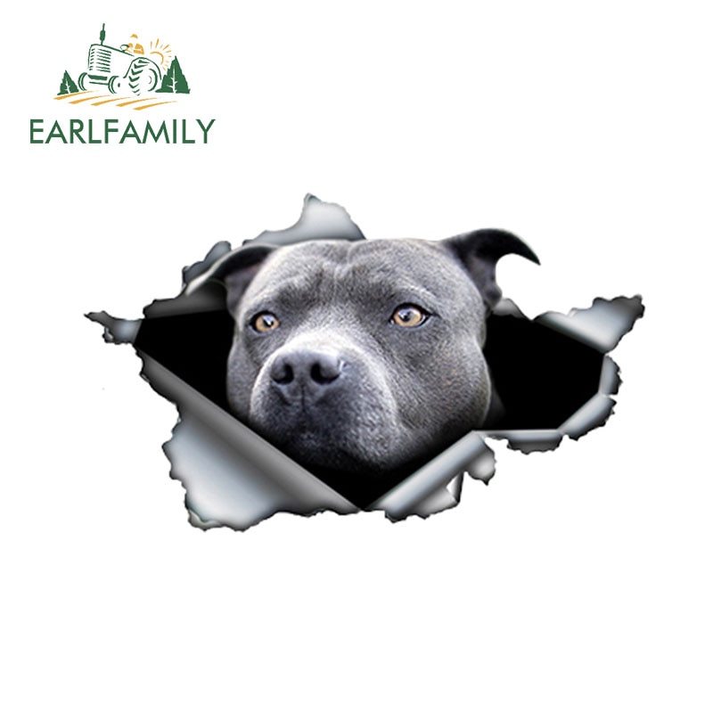 

EARLFAMILY 13 см x 7,8 см синяя Автомобильная наклейка питбуль рваная металлическая наклейка светоотражающие наклейки водонепроницаемый Стайлинг автомобиля украшение для домашних животных