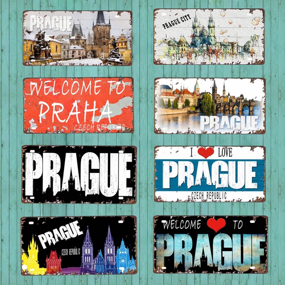 

Металлический винтажный знак Love Prague YZFQ 30х15 см